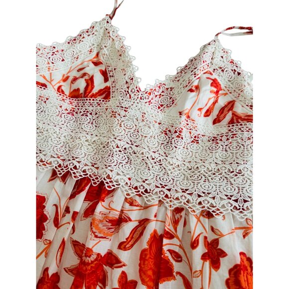 NWT Antonio Melani Maxi Dress Size 8 .Red & White Floral Lace Maxi - Picture 9 of 16